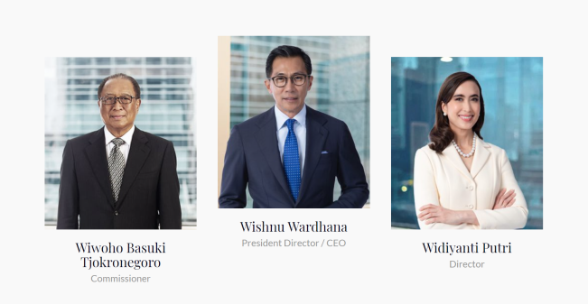 Manajemen Teladan Group diisi Wiwoho bersama putri dan menantunya.